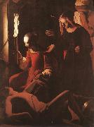 LA TOUR, Georges de The Dream of St Joseph sf oil painting reproduction
